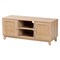 Baxton Studio Elsbeth Mid-Century Modern Light Brown Finished Wood and Natural Rattan 2-Door TV Stand 226-12952-ZORO - alternate 1